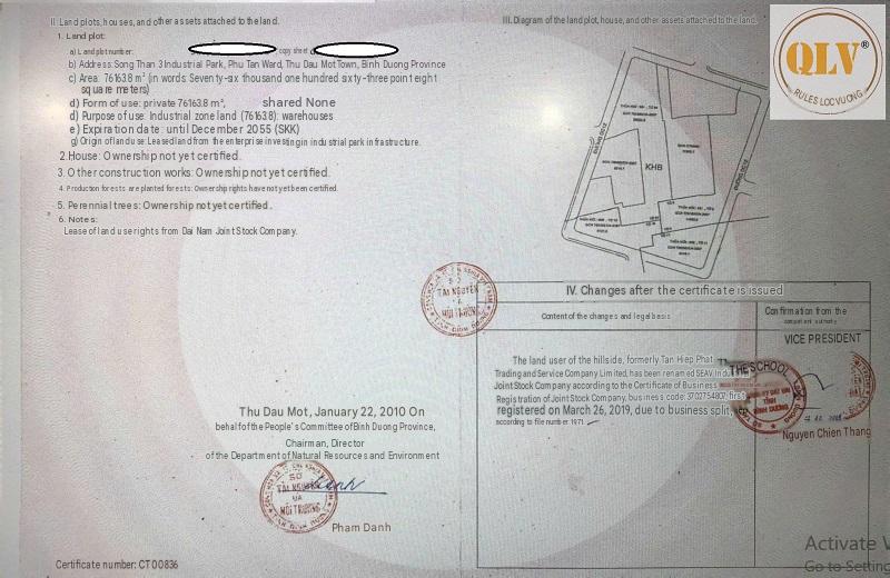 Industrial Land for Sale in Song Than, Binh Duong, Vietnam